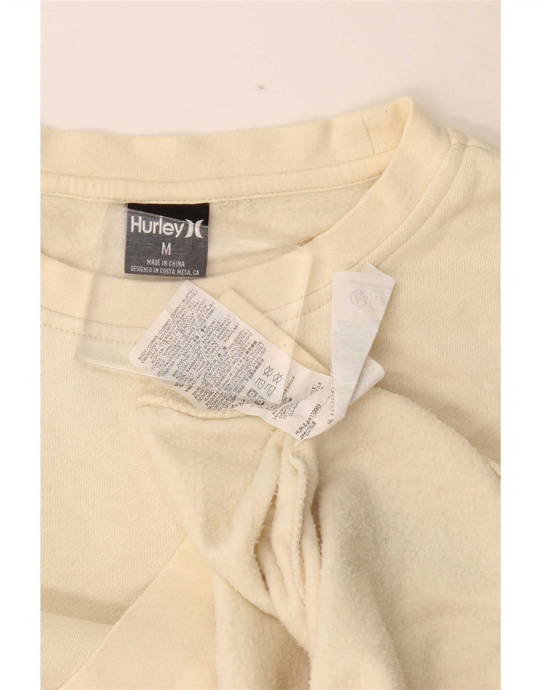 Felpa grafica da uomo Hurley in cotone beige medio