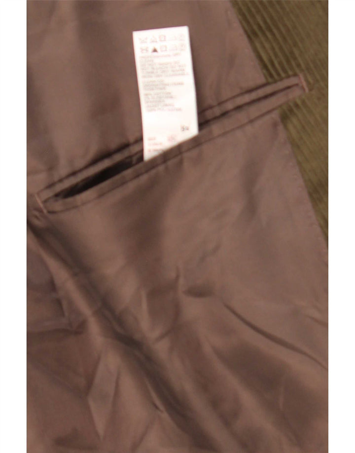 Marks & Spencer Mens 2 Button Corduroy Blazer Jacket UK 40 Large Khaki