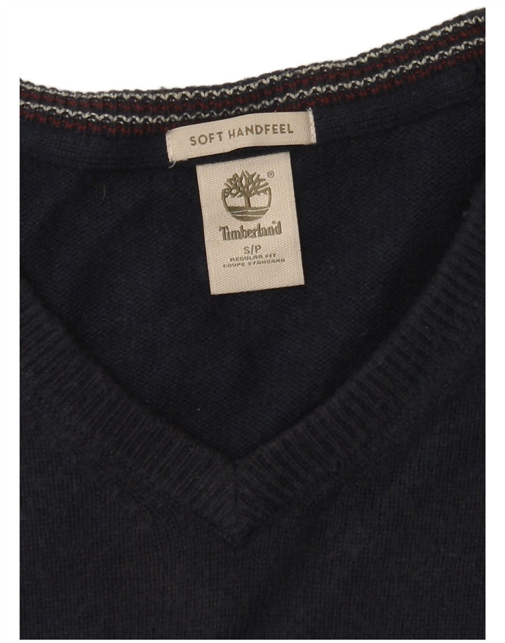 Timberland Mens Regular Fit V-Neck Jumper Sweater Small Navy Blue
