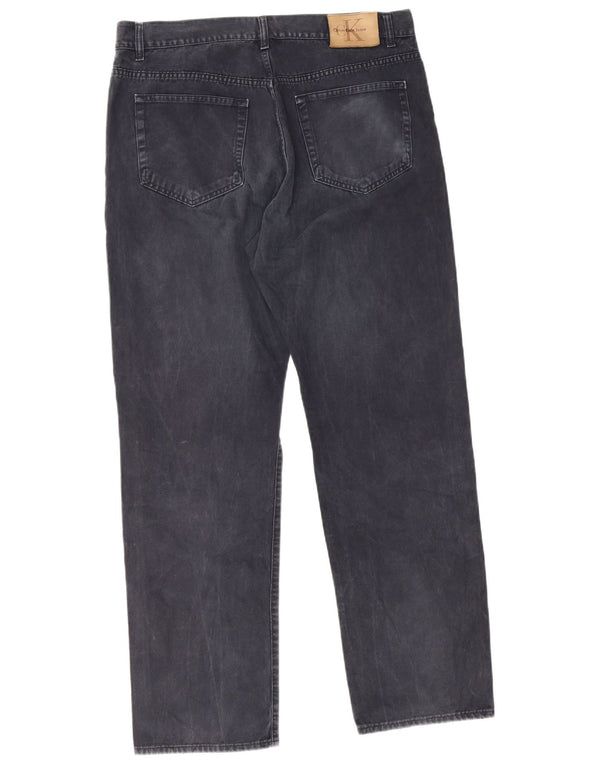 Calvin Klein Mens Straight Jeans W38 L32 Navy Blue Cotton