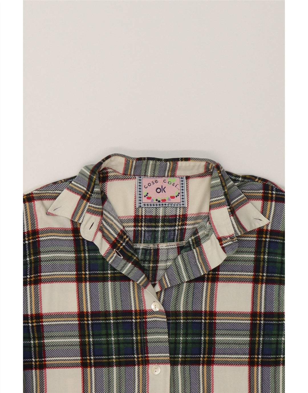 VINTAGE Womens Flannel Shirt UK 12 Medium Green Check Vintage Vintage and Second-Hand Vintage from Messina Hembry 