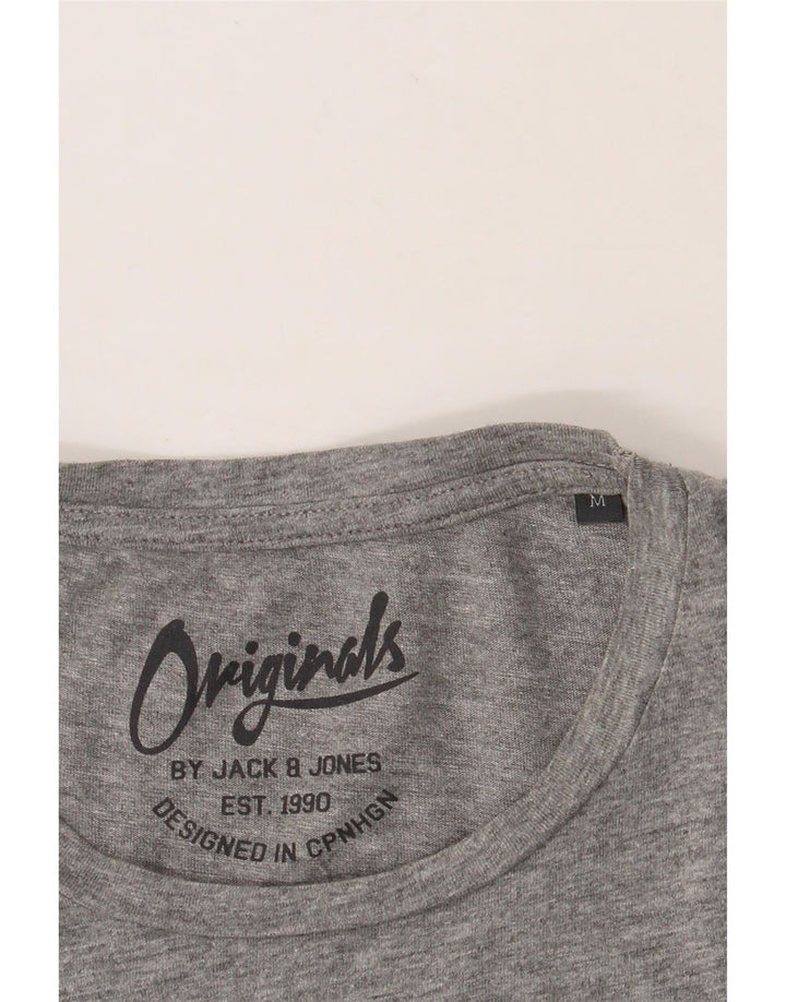 JACK & JONES Mens Graphic T-Shirt Top Medium Grey Vintage Jack & Jones and Second-Hand Jack & Jones from Messina Hembry 