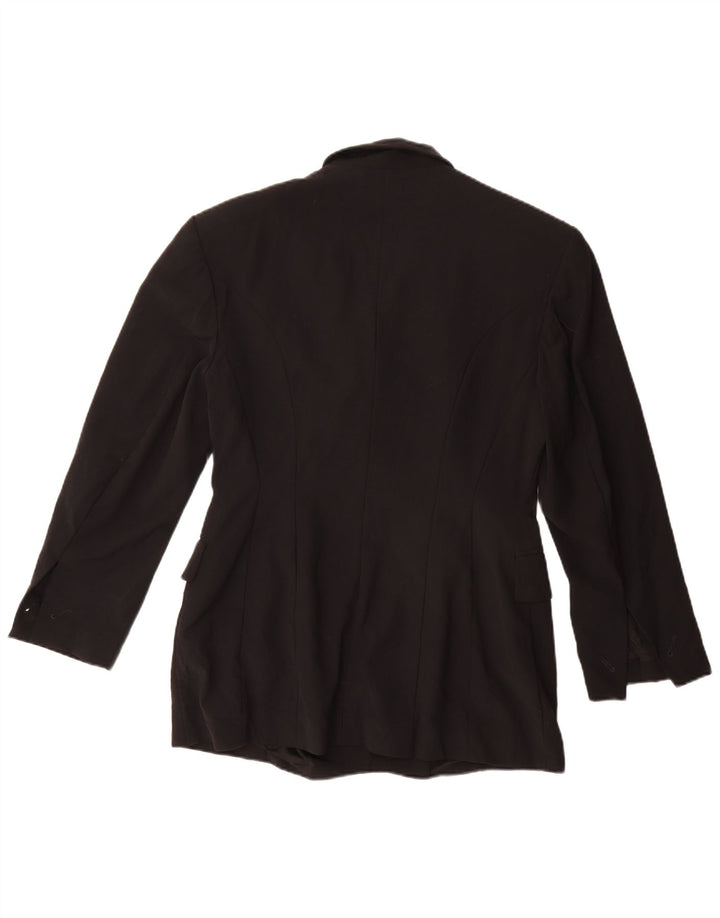 Joop Womens Double Breasted Blazer Jacket IT 42 Medium Black Virgin Wool
