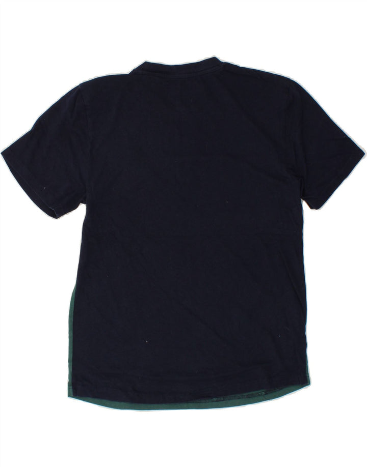 IZOD Mens T-Shirt Top Medium Navy Blue Colourblock Cotton Vintage Izod and Second-Hand Izod from Messina Hembry 