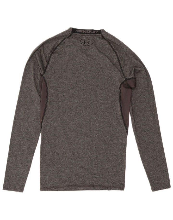 Under Armour Mens Heat Gear Top Long Sleeve Medium Grey Colourblock