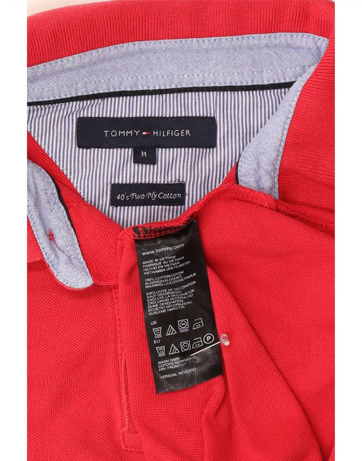 Tommy Hilfiger Mens Polo Shirt Medium Pink Cotton
