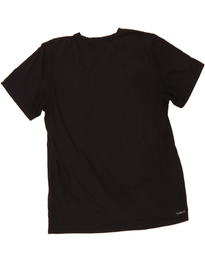 ADIDAS Mens Climalite Graphic T-Shirt Top Large Black Polyester Vintage Adidas and Second-Hand Adidas from Messina Hembry 