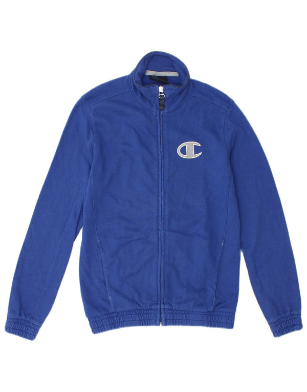 Champion Boys Tracksuit Top Jacket 9-10 Years Medium Blue Cotton