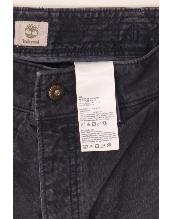 Timberland Mens Cargo Shorts W32 Medium Navy Blue Cotton