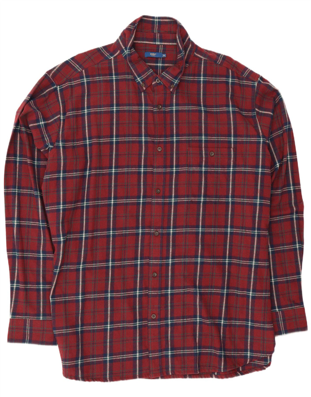 Cotton Traders Camisa de franela para hombre 3XL Cuadros rojos
