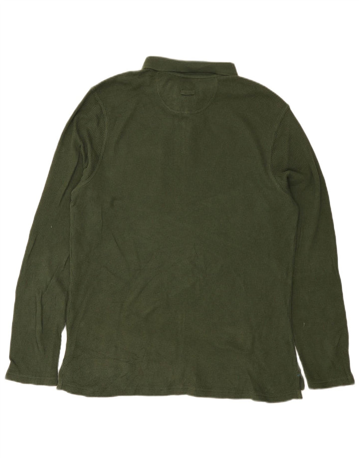 White Stuff Langærmet herre poloshirt Medium Khaki Bomuld