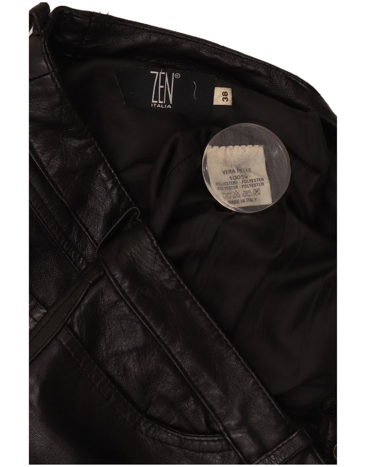 Damskie spodnie skórzane Zen EU 38 Medium W28 L26 Czarna skóra