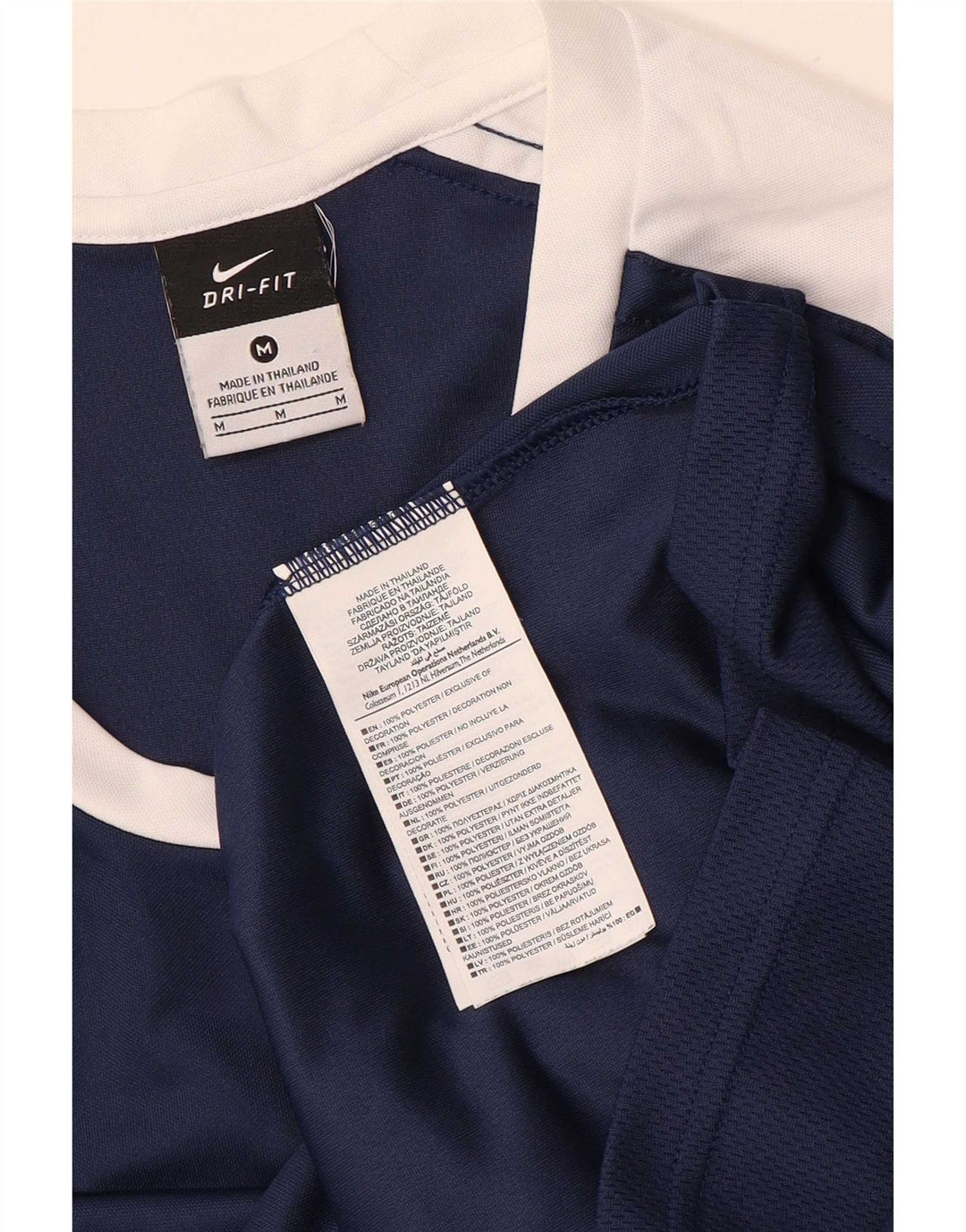 Nike Herre Dri Fit Top Langærmet Medium Navy Blue Colourblock Polyester
