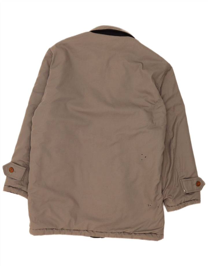 Vintage hombres reversible cortavientos abrigo Reino Unido 38 gris medio