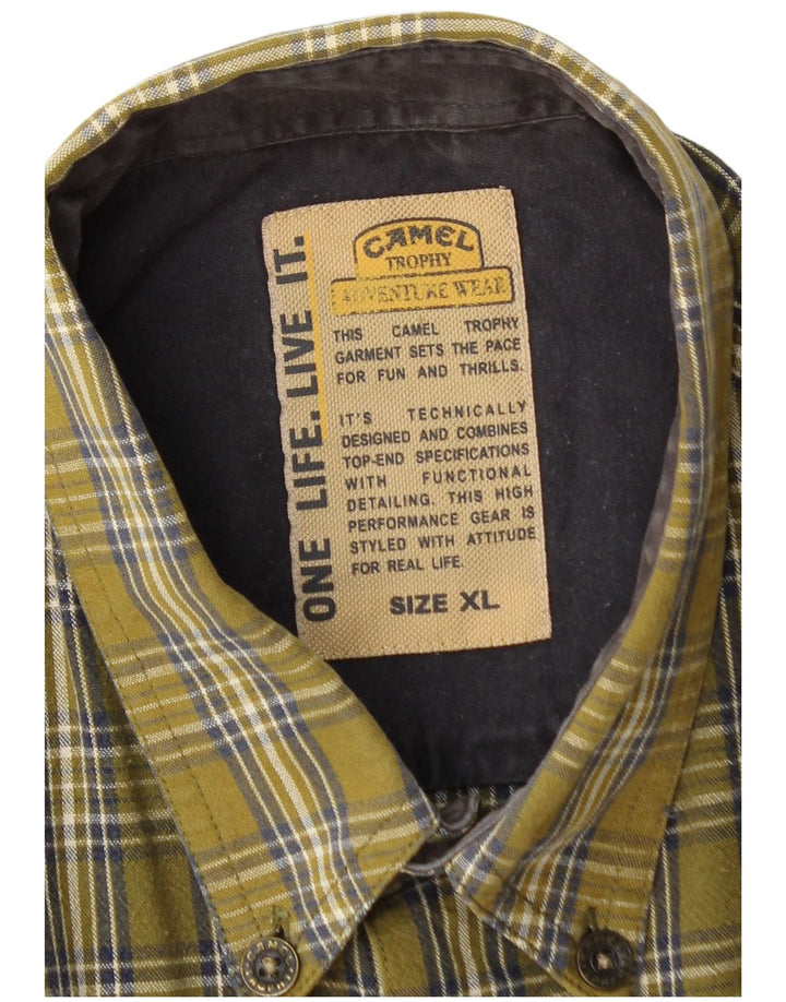 Camel Herre Flanelskjorte XL Khaki Ternet Bomuld