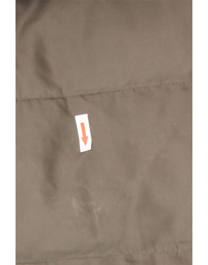 Michael Kors Wattierter Damenmantel mit Kapuze, UK 14, mittleres Khaki, Polyester, Winter