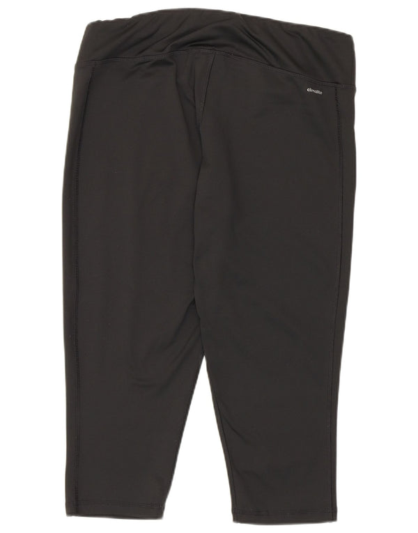 Adidas Damen Climalite Capri Leggings UK 16/18 Large Schwarz Polyester