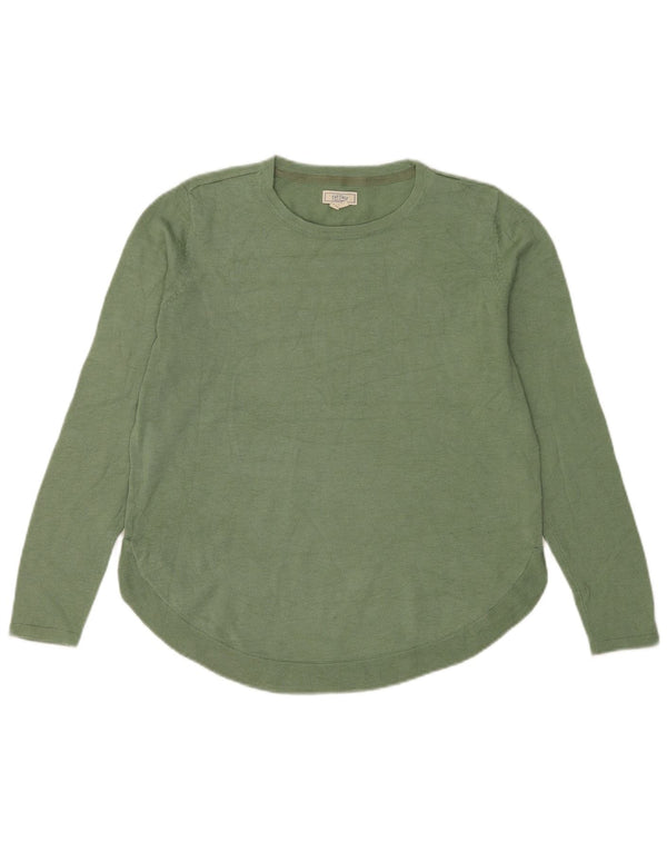 Fat Face Womens Boat Neck Jumper Sweater UK 12 Medium Green Polyester