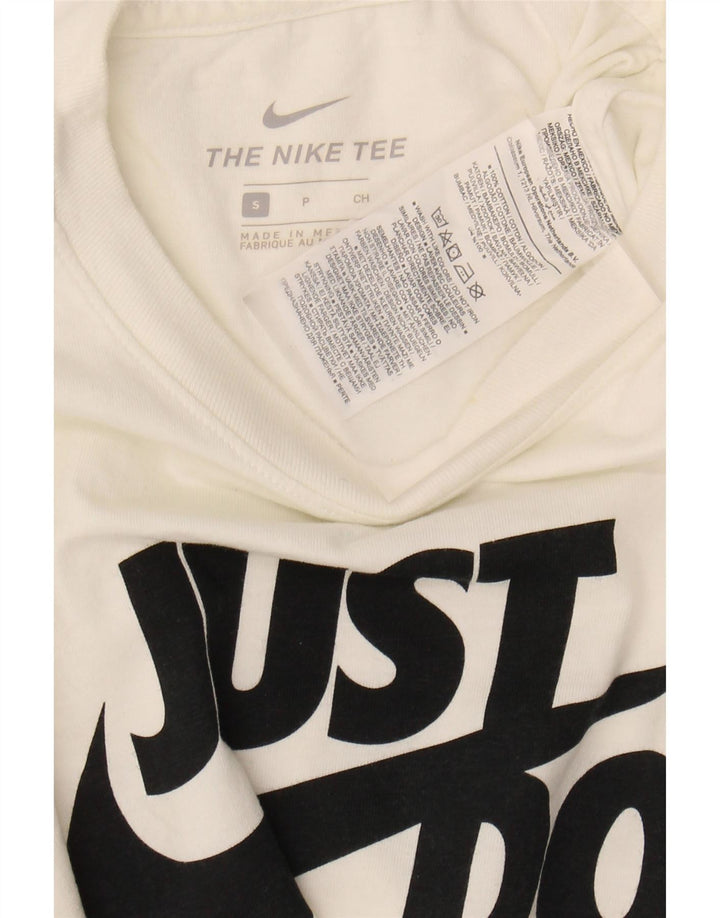 NIKE Mens Graphic T-Shirt Top Small White Cotton Vintage Nike and Second-Hand Nike from Messina Hembry 