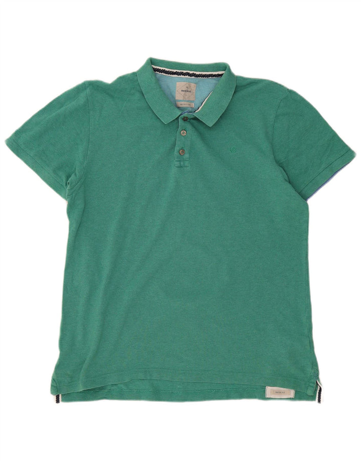 WHITE STUFF Herren-Poloshirt, groß, grüne Baumwolle