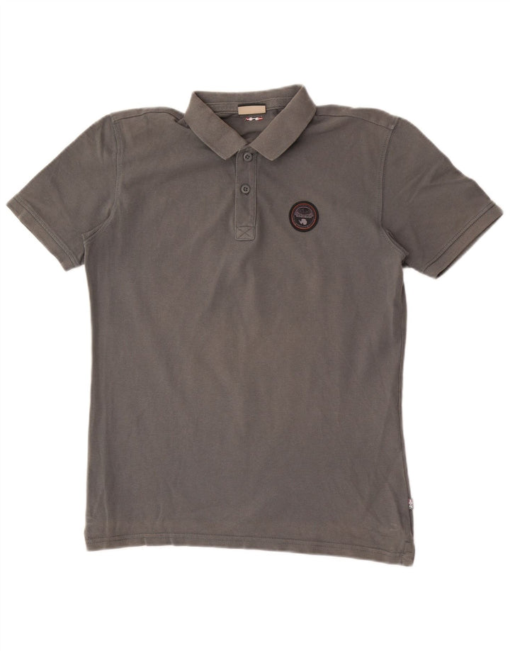 Napapijri Mens Geographic Polo Shirt Small Grey