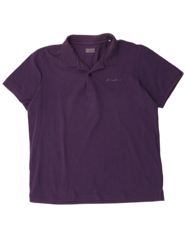 Polo da uomo Lotto 2XL in cotone viola