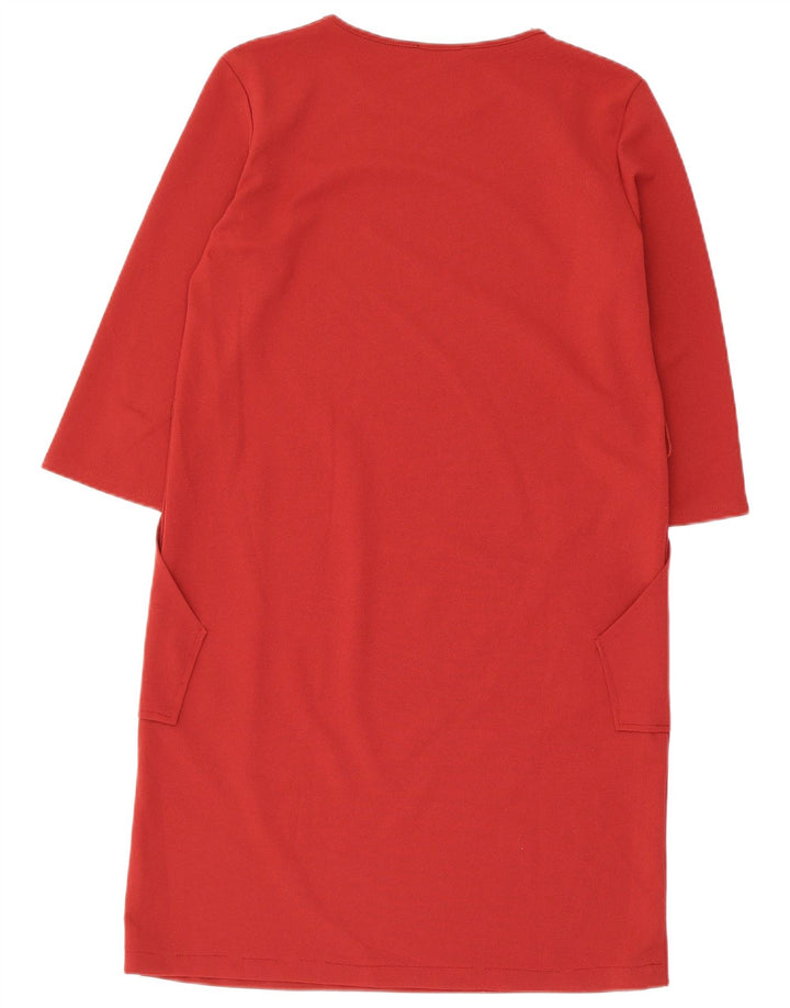 Abito a trapezio con maniche a 3/4 da donna Zara UK 14 rosso medio