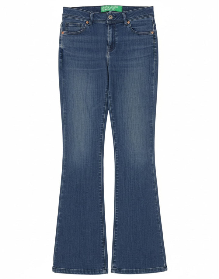 BENETTON Womens Flared Jeans W26 L33 Blue Cotton