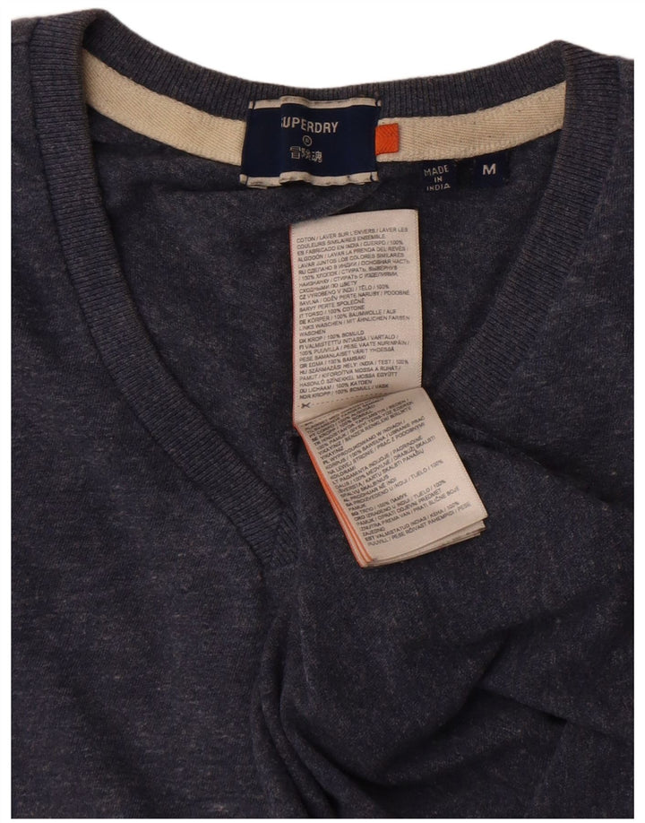 Superdry Mens T-Shirt Top Medium Navy Blue Cotton