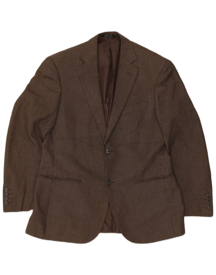 Marks & Spencer Veste blazer à 2 boutons pour homme UK 38 Marron moyen à carreaux