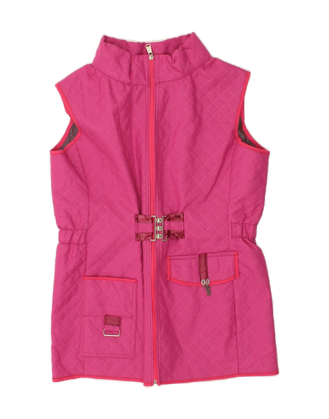 VINTAGE Womens Quilted Gilet UK 12 Medium Pink Vintage Vintage and Second-Hand Vintage from Messina Hembry 