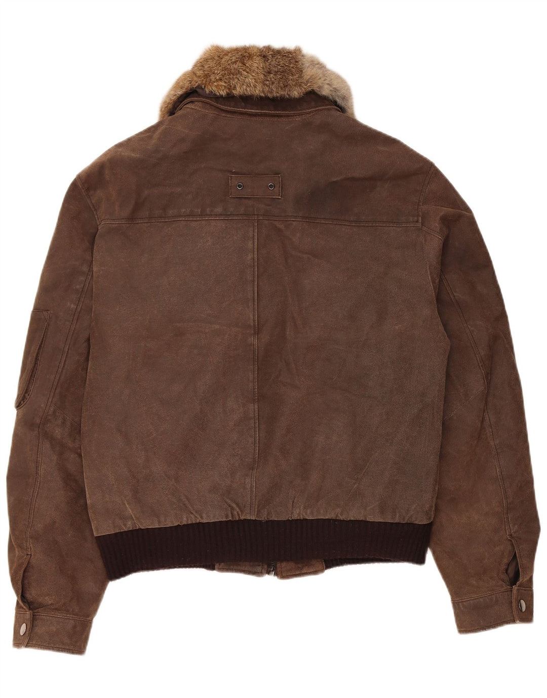 Vintage Bomber Ruskindsjakke til mænd EU 52 XL brunt læder