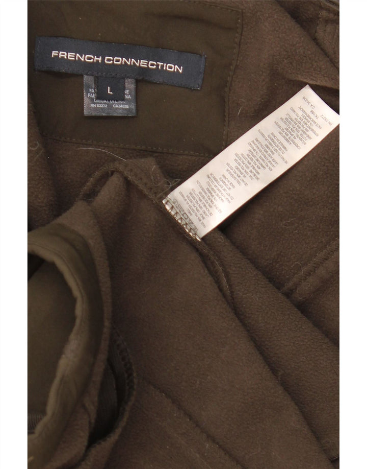 French Connection Womens Hooded Parka Jacket UK 16 Large Khaki Polyester