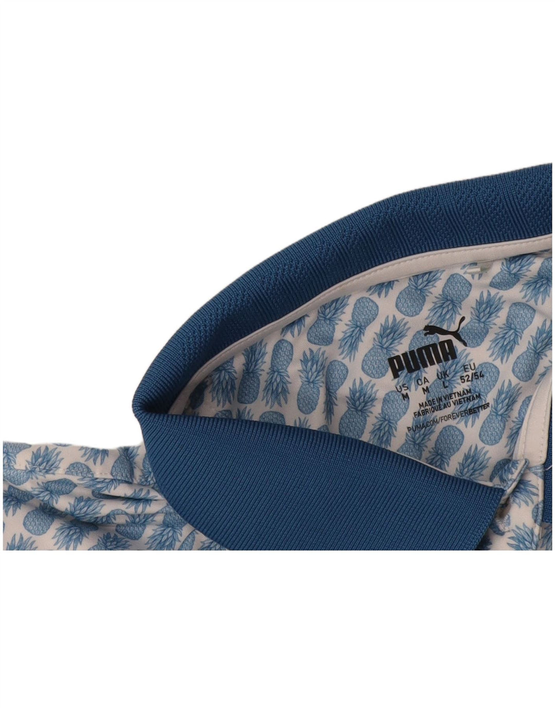 Puma Mens Abstract Pattern Polo Shirt Large Blue Festival