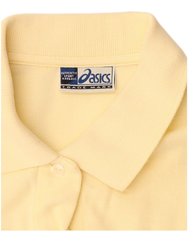 ASICS Womens Short Sleeve Shirt UK 14 Large Yellow