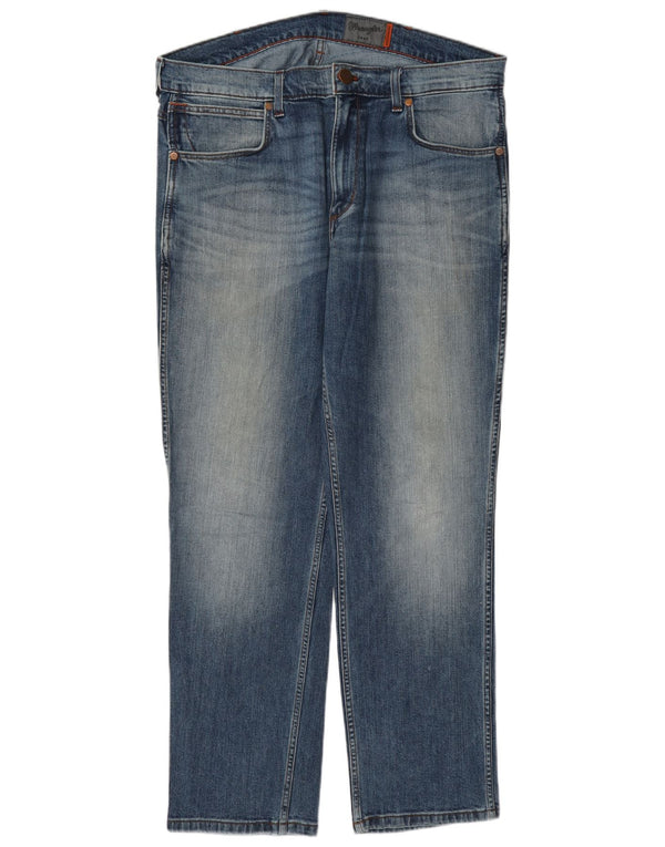 Wrangler Herren Greensboro Straight Jeans W36 L30 Blaue Baumwolle