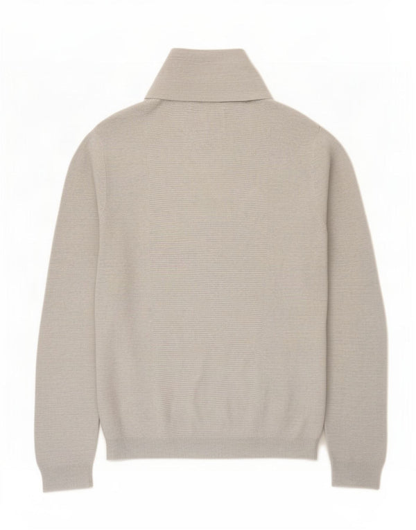 Jules Herren-Pullover mit Schalkragen, groß, aus grauer Baumwolle