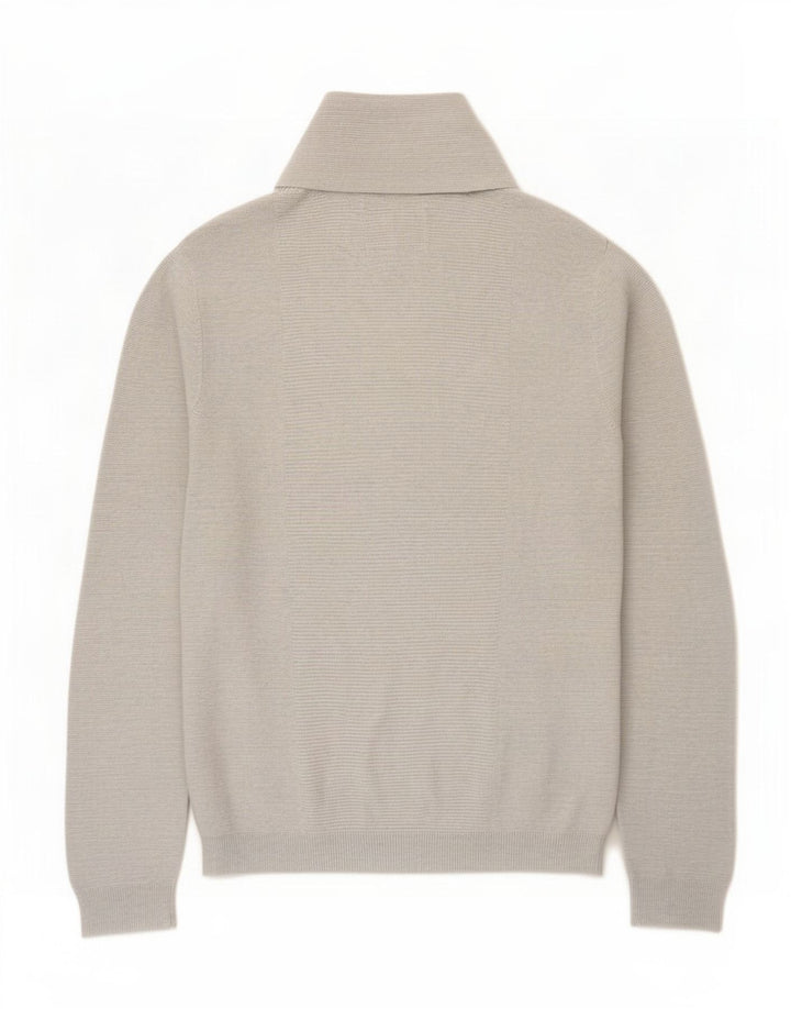 Jules Mens Shawl Neck Jumper Sweater Large Grey Cotton