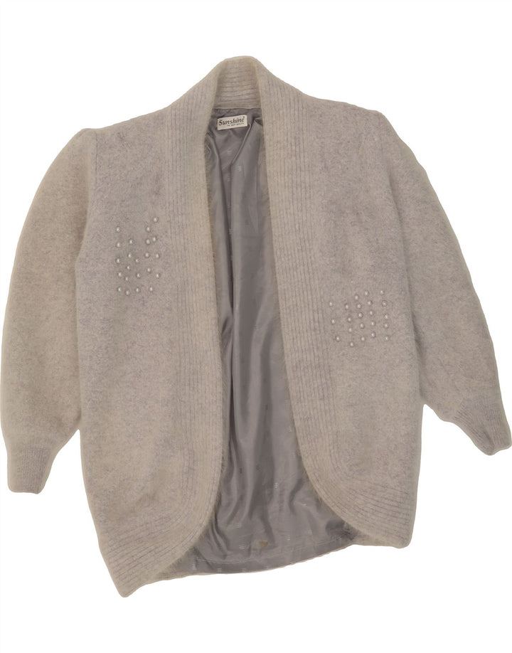 SUNSHINE Womens Oversized Longline Open Cardigan Sweater UK 12 Medium Grey Vintage Sunshine and Second-Hand Sunshine from Messina Hembry 