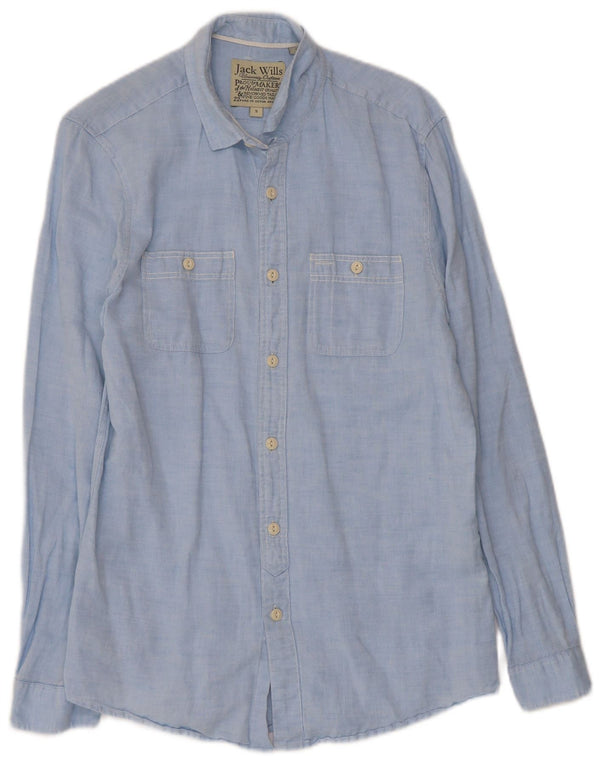 Jack Wills Mens Shirt Small Blue Linen