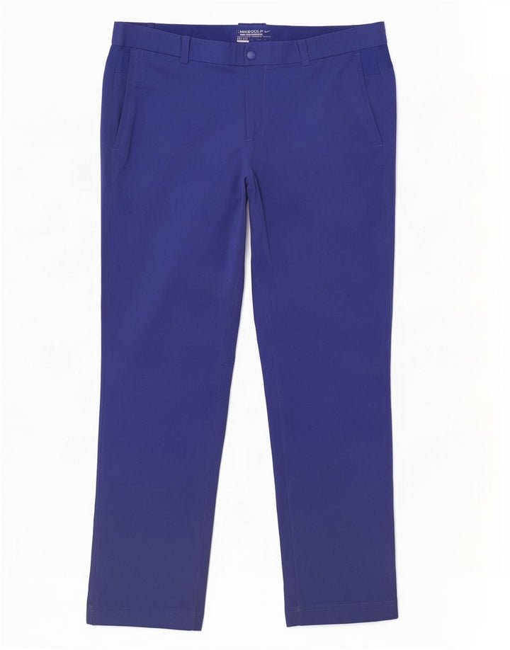 Pantaloni chino dritti da golf da uomo Nike W34 L32 poliestere blu