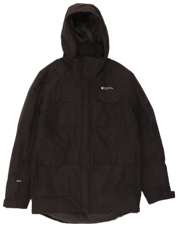 Mountain Warehouse Wattierter Herrenmantel mit Kapuze, UK 38, Mittelschwarz, Polyester