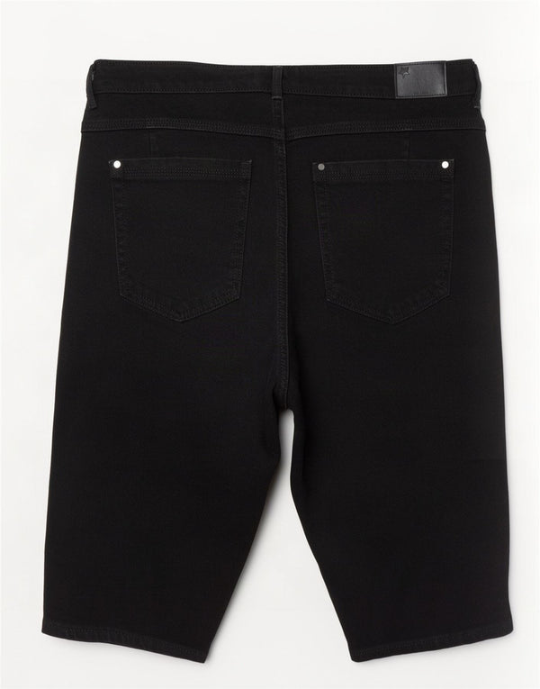 Marks & Spencer Damskie Bermudy Denim Spodenki UK 16 Duże W32 Czarne Bawełniane