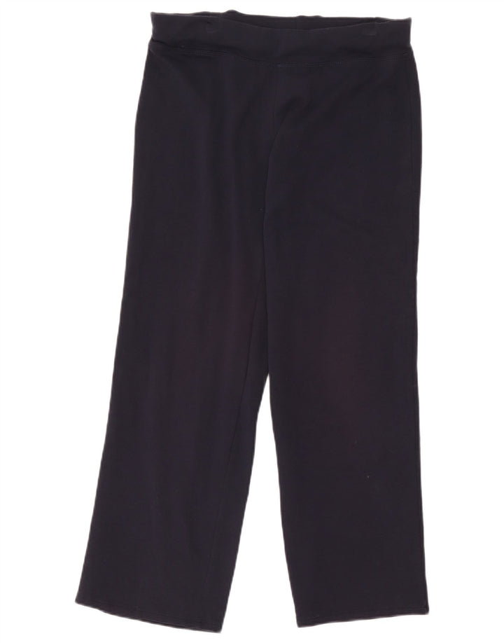 Marks & Spencer Womens Tracksuit Trousers UK 12 Medium Navy Blue Cotton