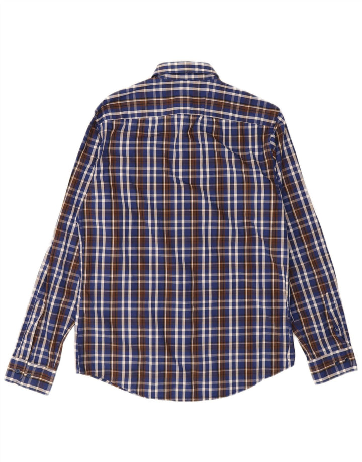 Adidas Mens Shirt Size 40 Medium Blue Check Cotton