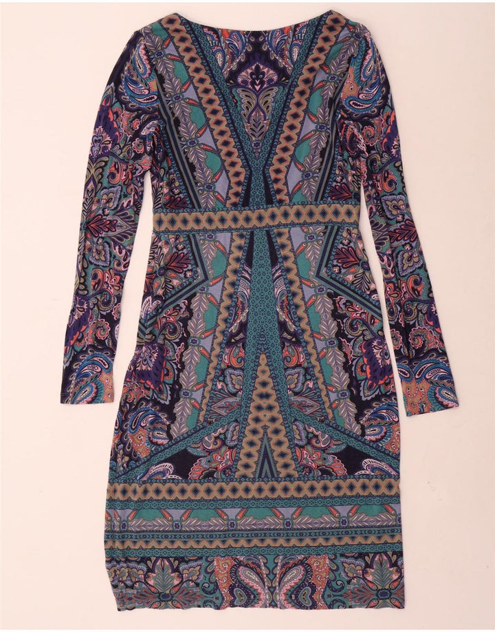MONSOON Womens Long Sleeve Shift Dress UK 12 Medium Multicoloured Paisley