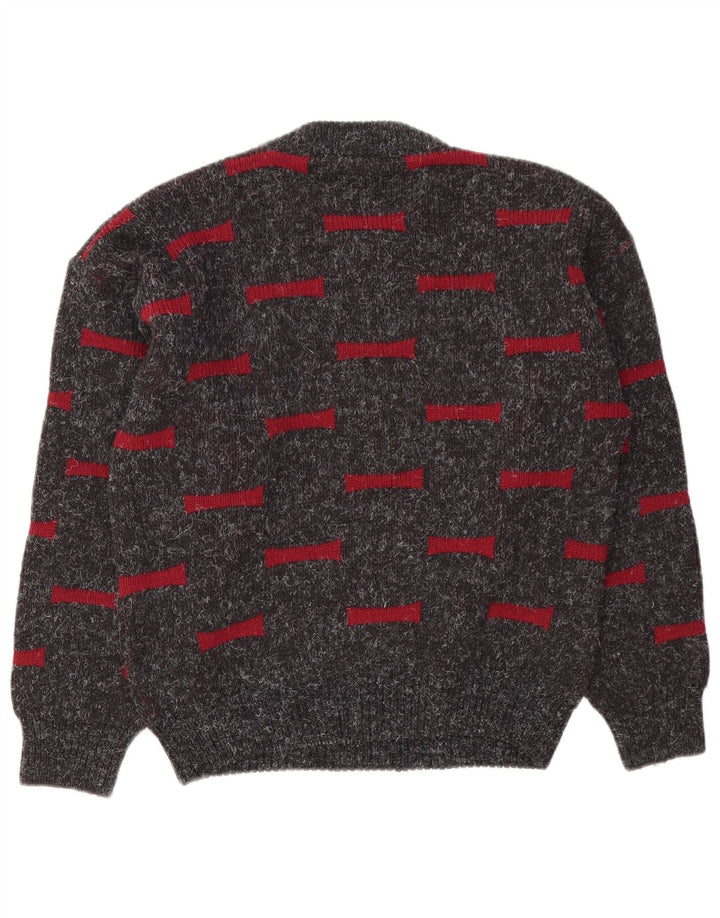 Ciao Mens Crew Neck Jumper Sweater Medium Grey Geometric