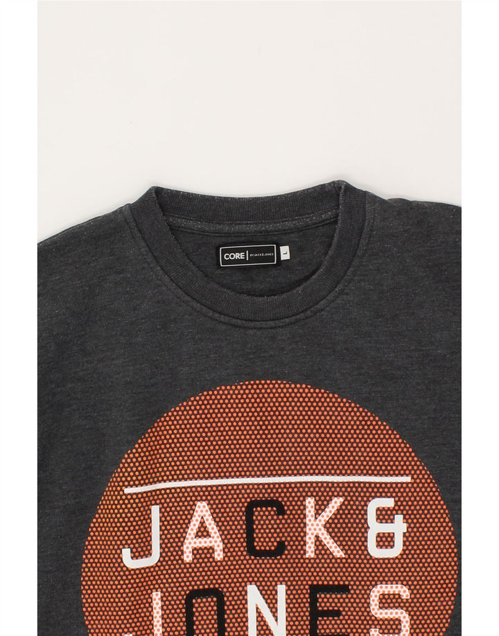 JACK & JONES Mens Graphic Sweatshirt Jumper Large Grey Cotton Vintage Jack & Jones and Second-Hand Jack & Jones from Messina Hembry 