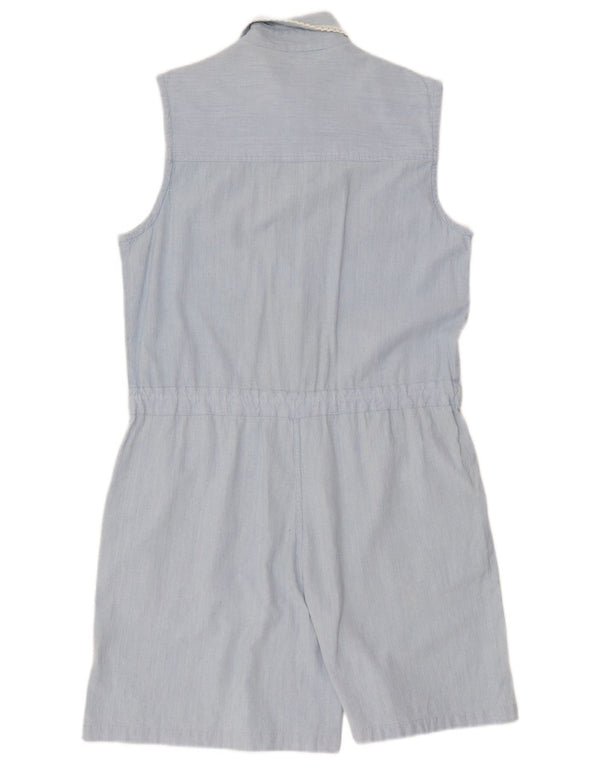 Vintage Damen Ärmelloser Playsuit UK 16 Large Blau