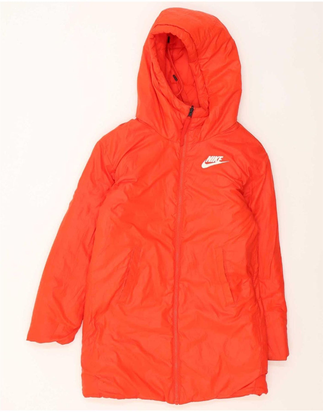 Nike Womens Oversized Graphic Reversible Padded Coat UK 10 Small Orange